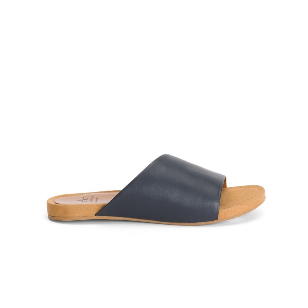 Aquatalia Dedra Leather Slide Sandals Navy Size 6 - Picture 5 of 11